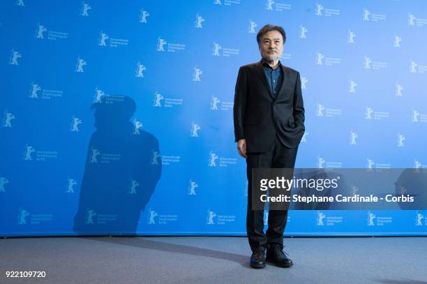 Kiyoshi Kurosawa poses at the 'Foreboding' photo call during the 68th Berlinale International Film Festival Berlin at Grand Hyatt Hotel on February...