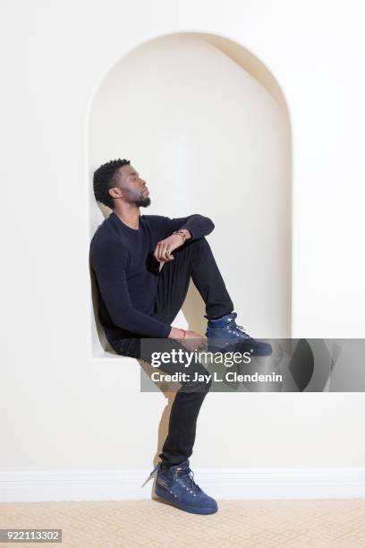 Actor Chadwick Boseman is photographed for Los Angeles Times on January 31, 2018 in Beverly Hills, California. PUBLISHED IMAGE. CREDIT MUST READ: Jay...