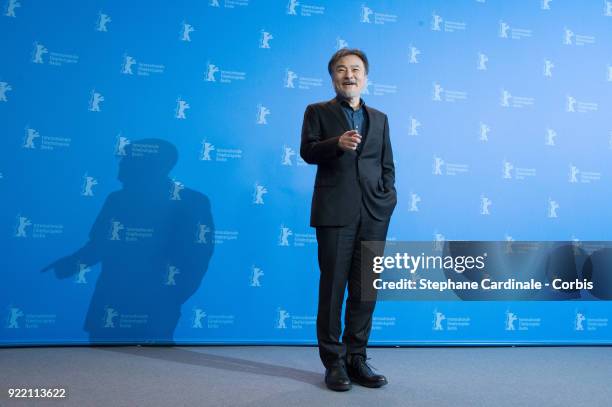 Kiyoshi Kurosawa poses at the 'Foreboding' photo call during the 68th Berlinale International Film Festival Berlin at Grand Hyatt Hotel on February...