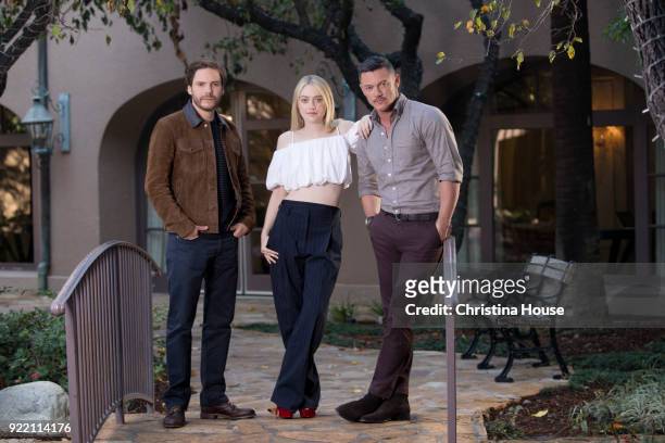 Actors Dakota Fanning, Daniel Bruhl and Luke Evans are photographed for Los Angeles Times on January 11, 2018 in Pasadena, California. PUBLISHED...