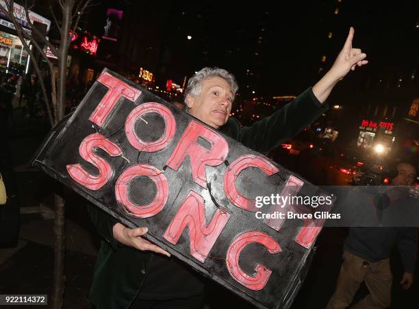 Playwright Harvey Fierstein carries "the torch" from the Second Stage Tony Kiser Theater to the Helen Hayes Theater where it debuted 36 years ago as...