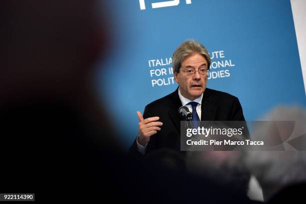 Italian Prime Minister Paolo Gentiloni attends the ISPI 2017 awards on February 21, 2018 in Milan, Italy. The Italian General Election takes place on...