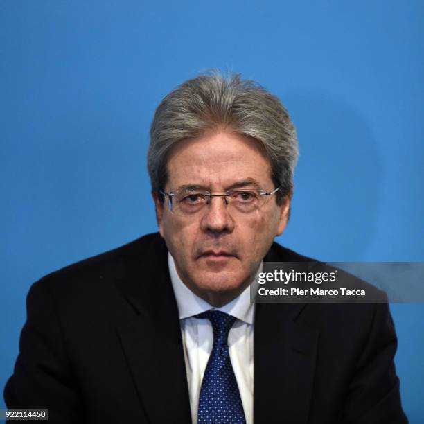 Italian Prime Minister Paolo Gentiloni attends the ISPI 2017 awards on February 21, 2018 in Milan, Italy. The Italian General Election takes place on...