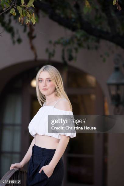 Actoress Dakota Fanning is are photographed for Los Angeles Times on January 11, 2018 in Pasadena, California. PUBLISHED IMAGE. CREDIT MUST READ:...