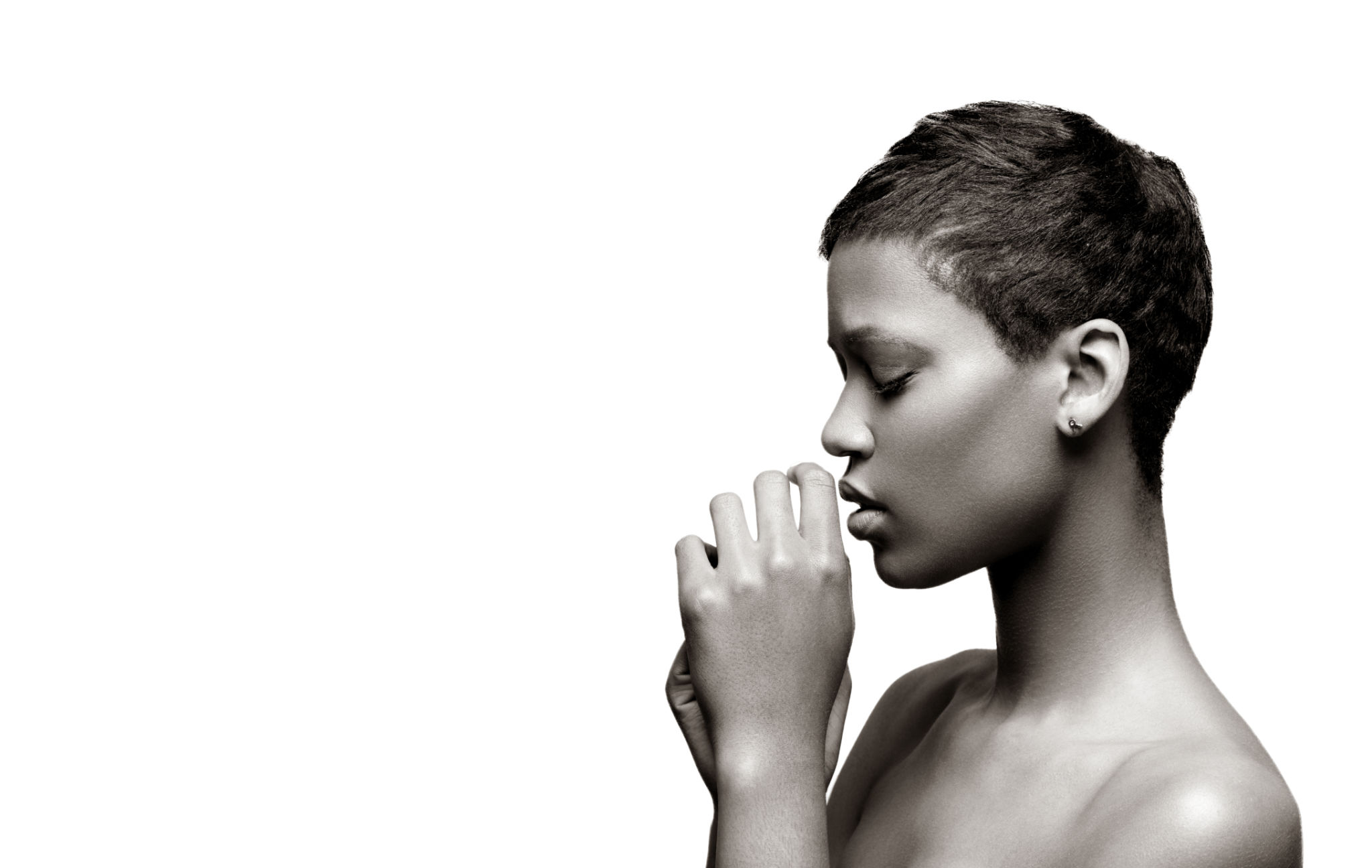 African woman praying African woman praying
