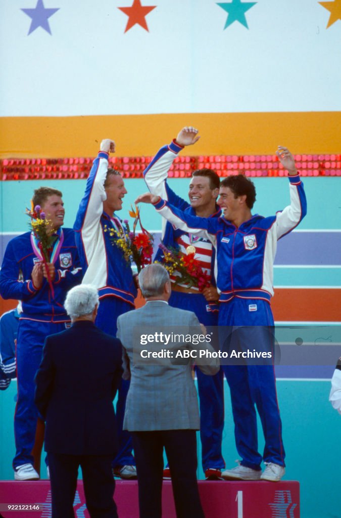 Men's Swimming 4 × 200 Metre Freestyle Relay Medal Ceremony At The 1984 Summer Olympics