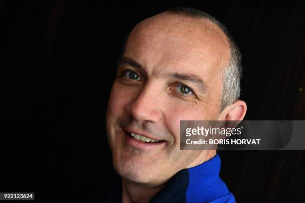 Italy's national rugby team head coach Irish Conor O'Shea gives a press conference in Marseille on February 21, 2018 to announce Italy's Six Nations...
