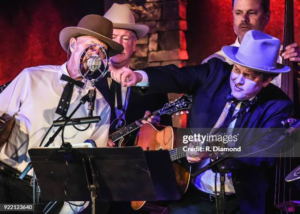 Johnny Warren, Jeff White, Barry Bates and Shawn Camp of Earls of Leicester perform at City Winery on February 20, 2018 in Atlanta, Georgia.