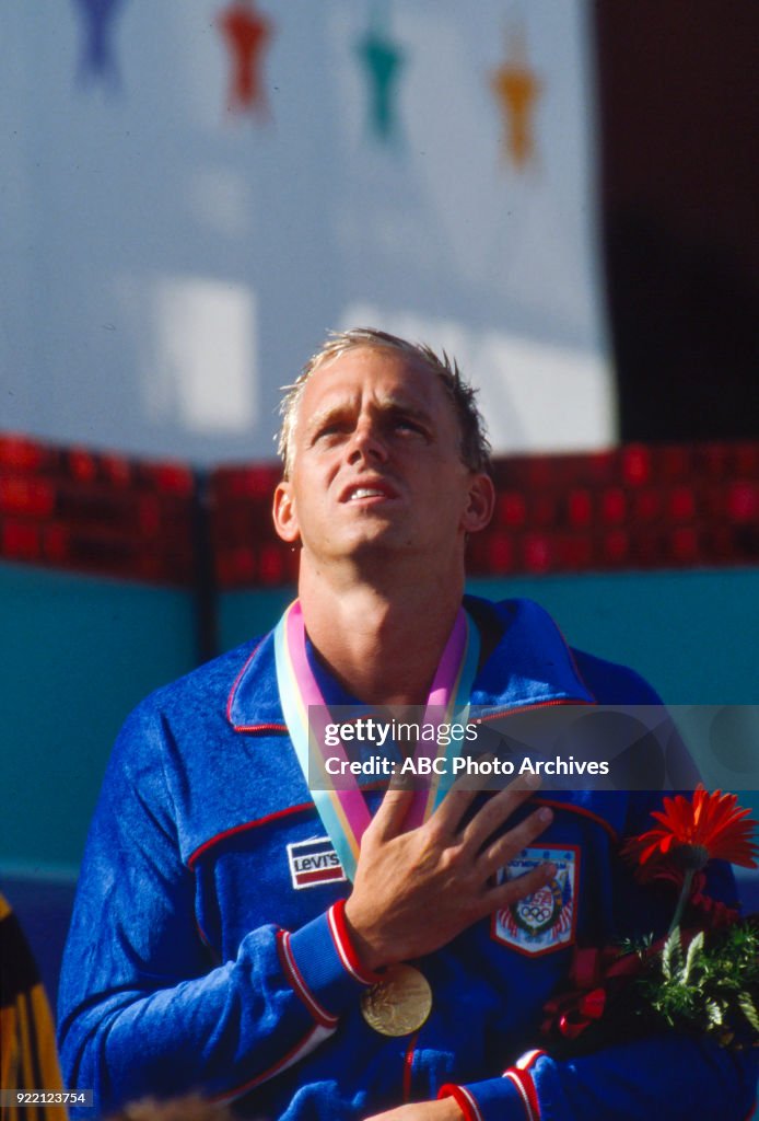 Men's Swimming 100 Metre Freestyle Medal Ceremony At The 1984 Summer Olympics