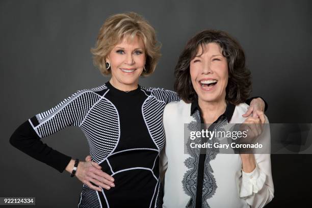 Actresses Jane Fonda and Lily Tomlin are photographed for Los Angeles Times on November 20, 2017 in Los Angeles, California. PUBLISHED IMAGE. CREDIT...