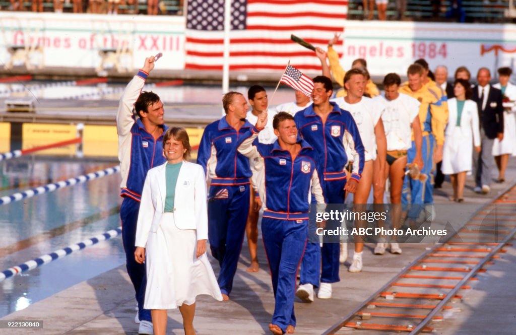 Men's Swimming 4 × 100 Metre Freestyle Relay Medal Ceremony At The 1984 Summer Olympics