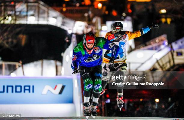 Maxwell Dunne during the Red Bull Crashed Ice Marseille 2018 on February 17, 2018 in Marseille, France.