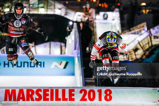 Mirko Lahti during the Red Bull Crashed Ice Marseille 2018 on February 17, 2018 in Marseille, France.