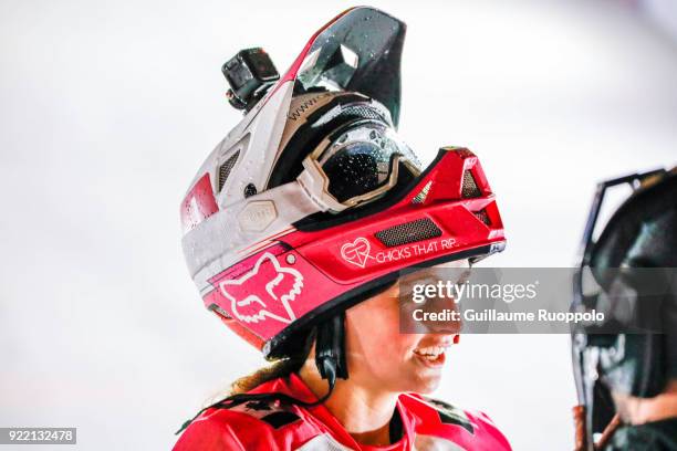 Jacqueline Legere during the Red Bull Crashed Ice Marseille 2018 on February 17, 2018 in Marseille, France.