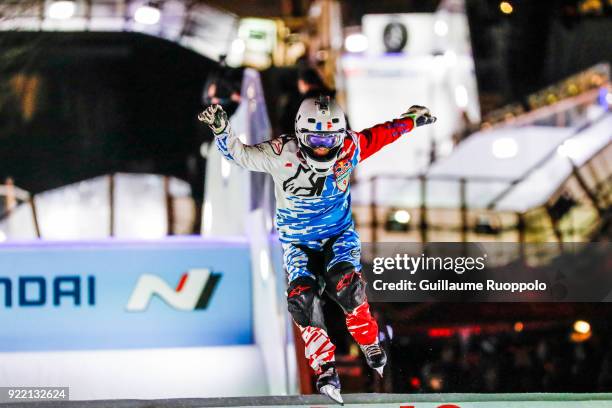 Sandrine Rangeon during the Red Bull Crashed Ice Marseille 2018 on February 17, 2018 in Marseille, France.