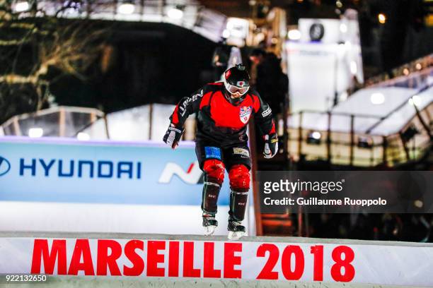 Mirko Lahti during the Red Bull Crashed Ice Marseille 2018 on February 17, 2018 in Marseille, France.