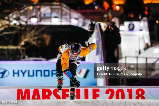 Luca Dallago during the Red Bull Crashed Ice Marseille 2018 on February 17, 2018 in Marseille, France.