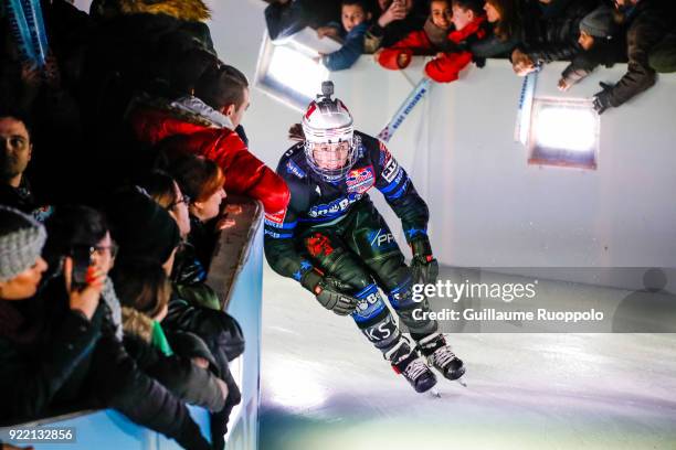 Amanda Trunzo during the Red Bull Crashed Ice Marseille 2018 on February 17, 2018 in Marseille, France.