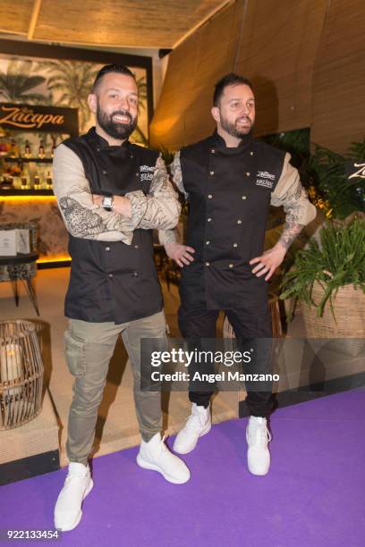 Cheefs Ivan Morales and Alvaro Castellanos from Arzabal in Martina´s Klein design presentation for Zacapa run At ARCO Fair at Ifema on February 21,...