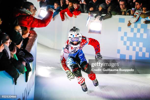 Sandrine Rangeon during the Red Bull Crashed Ice Marseille 2018 on February 17, 2018 in Marseille, France.