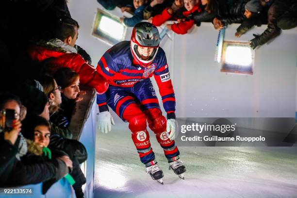 Myriam Trepanier during the Red Bull Crashed Ice Marseille 2018 on February 17, 2018 in Marseille, France.