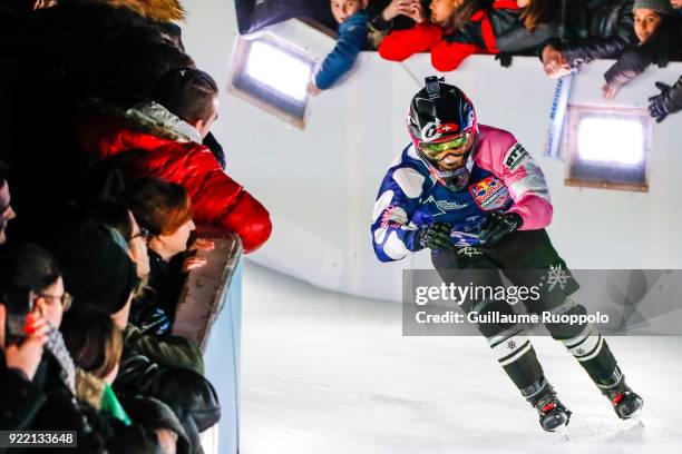 Anais Morand during the Red Bull Crashed Ice Marseille 2018 on February 17, 2018 in Marseille, France.