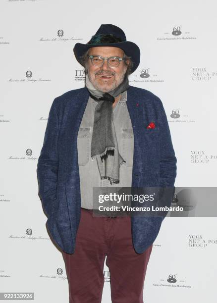 Oliviero Toscani attends 'Italiana. L'Italia Vista Dalla Moda 1971-2001' exhibition preview during Milan Fashion Week Fall/Winter 2018/19 at Palazzo...