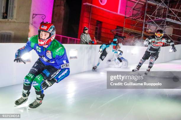 Maxwell Dunne during the Red Bull Crashed Ice Marseille 2018 on February 17, 2018 in Marseille, France.