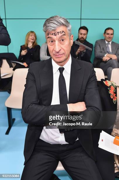 Maurizio Cattelan attends the Gucci show during Milan Fashion Week Fall/Winter 2018/19 on February 21, 2018 in Milan, Italy.