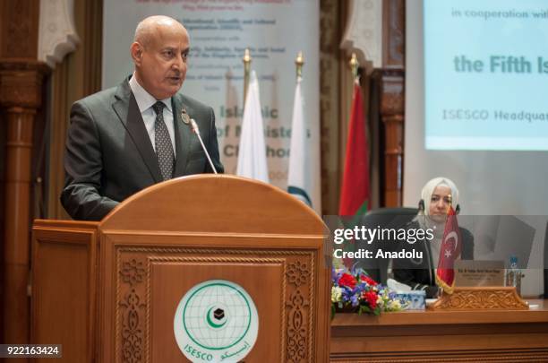 Director General of the Islamic Educational, Scientific and Cultural Organization Abdulaziz Othman Altwaijri makes a speech during 5th Islamic...