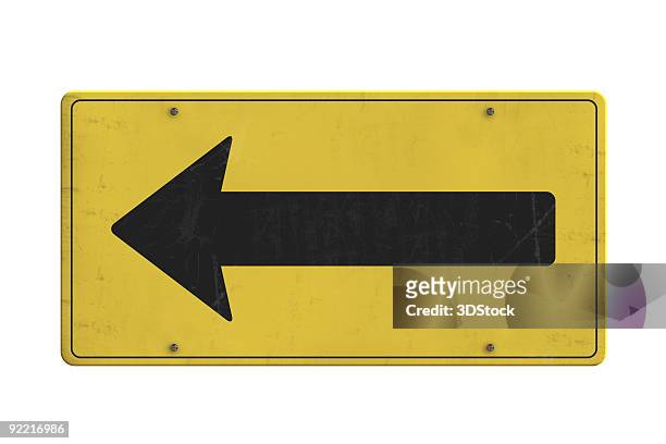 ラスティとユーズド加工矢印サインのプレート - exit sign ストックフォトと画像