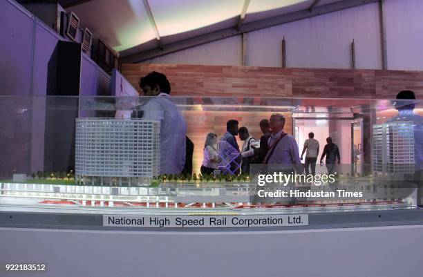 National High Speed Rail Corporation Ltd displayed a replica of Bullet Train which will run from Mumbai to Ahmedabad during 'Magnetic Maharashtra'...