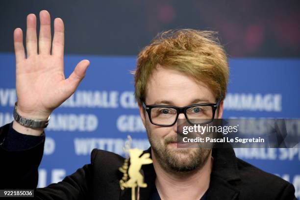 Joshua Leonard attends the 'Unsane' press conference during the 68th Berlinale International Film Festival Berlin at Grand Hyatt Hotel on February...