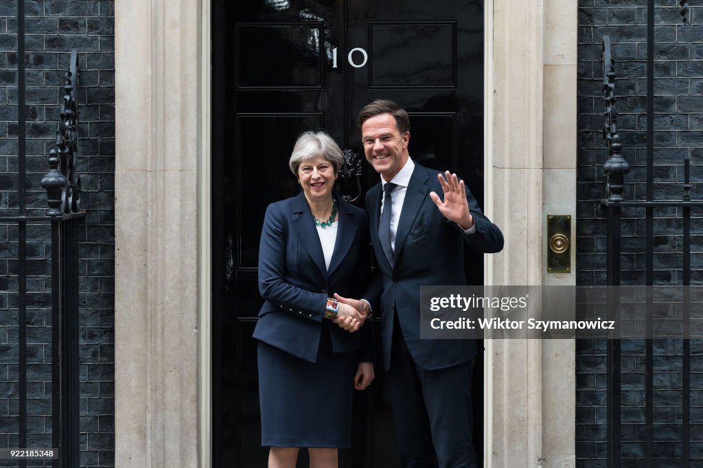 Theresa May meets Mark Rutte at Downing Street