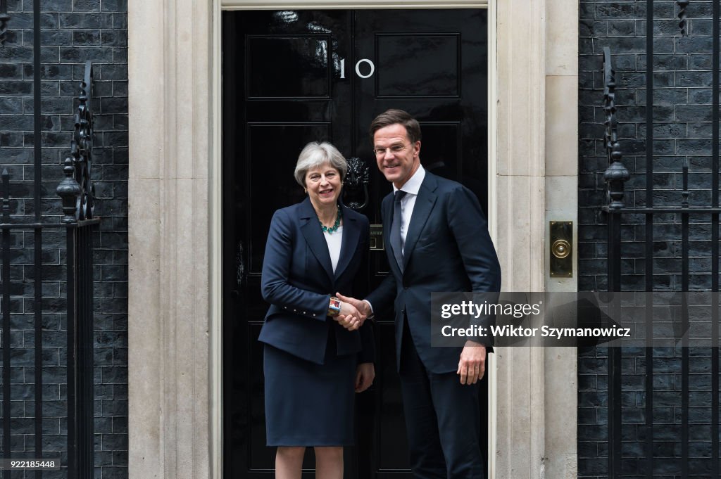 Theresa May meets Mark Rutte at Downing Street