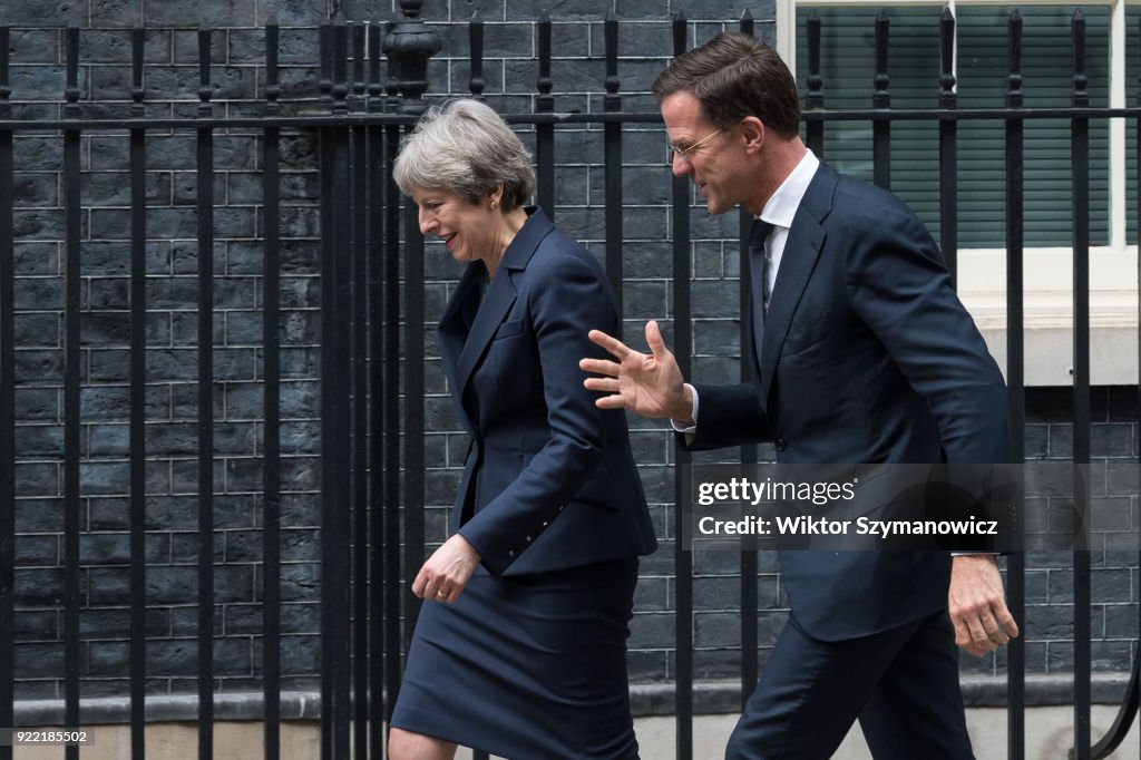 Theresa May meets Mark Rutte at Downing Street