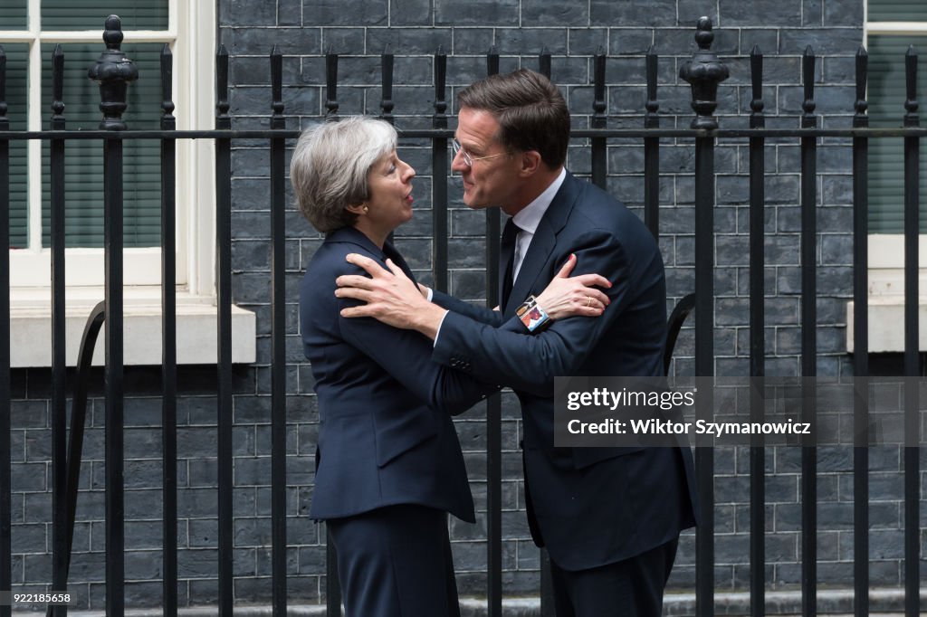 Theresa May meets Mark Rutte at Downing Street