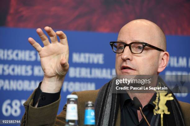 Steven Soderbergh attends the 'Unsane' press conference during the 68th Berlinale International Film Festival Berlin at Grand Hyatt Hotel on February...