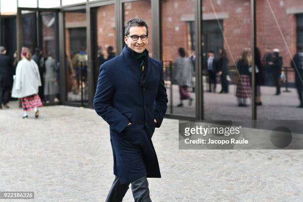 Federico Marchetti is seen leaving the Gucci show during Milan Fashion Week Fall/Winter 2018/19 on February 21, 2018 in Milan, Italy.