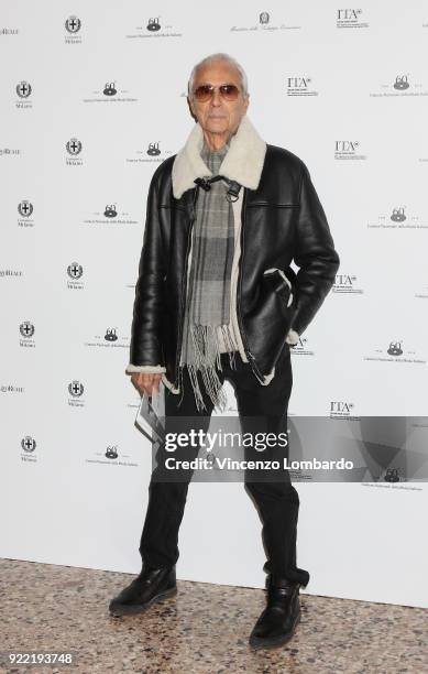 Gian Paolo Barbieri attends 'Italiana. L'Italia Vista Dalla Moda 1971-2001' exhibition preview during Milan Fashion Week Fall/Winter 2018/19 at...