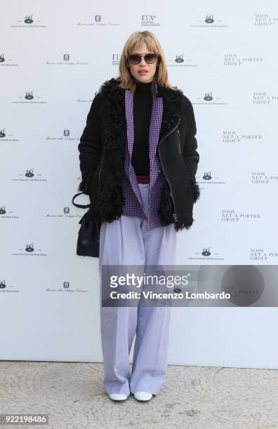 Gaia Trussardi attends 'Italiana. L'Italia Vista Dalla Moda 1971-2001' exhibition preview during Milan Fashion Week Fall/Winter 2018/19 at Palazzo...