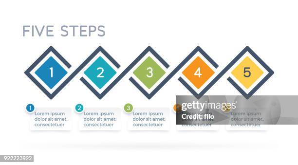 five step process infographics - number 5 stock illustrations