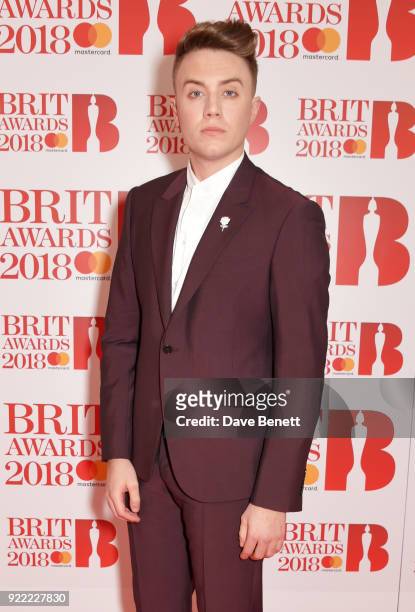 Roman Kemp attends The BRIT Awards 2018 held at The O2 Arena on February 21, 2018 in London, England.