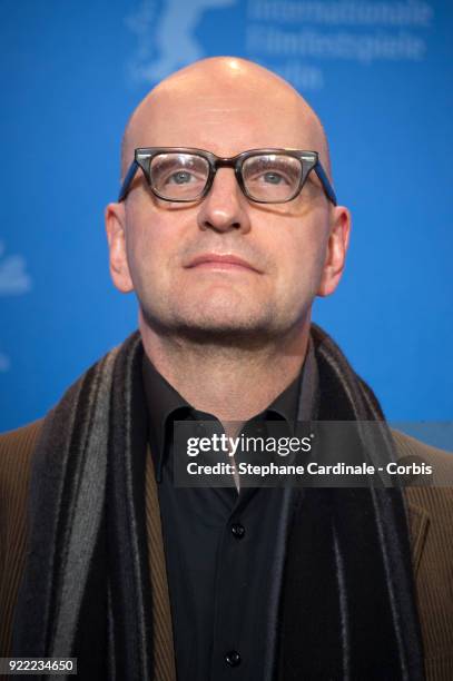 Steven Soderbergh poses at the 'Unsane' photo call during the 68th Berlinale International Film Festival Berlin at Grand Hyatt Hotel on February 21,...