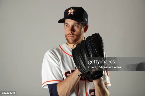 Collin McHugh of the Houston Astros poses for a portrait at The Ballpark of the Palm Beaches on February 21, 2018 in West Palm Beach, Florida.