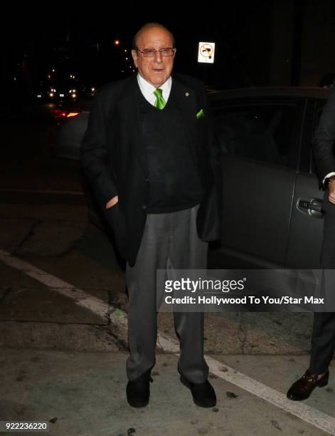 Clive Davis is seen on February 20, 2018 in Los Angeles, California.