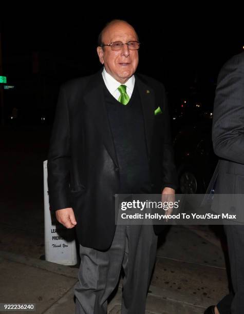 Clive Davis is seen on February 20, 2018 in Los Angeles, California.