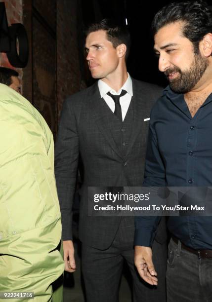 Robbie Amell is seen on February 20, 2018 in Los Angeles, California.