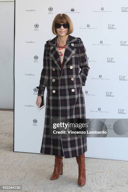 Anna Wintour attends 'Italiana. L'Italia Vista Dalla Moda 1971-2001' exhibition preview during Milan Fashion Week Fall/Winter 2018/19 at Palazzo...