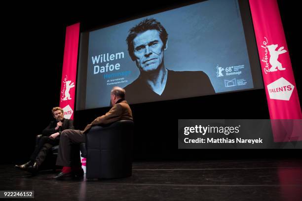 Willem Dafoe at the homage event 'A Journey Through Time with Willem Dafoe' during the 68th Berlinale International Film Festival Berlin at Hebbel am...